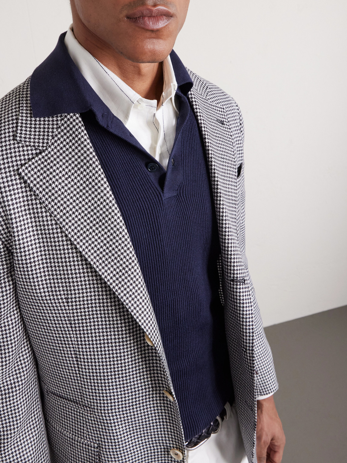 Ribbed Cotton Polo Shirt