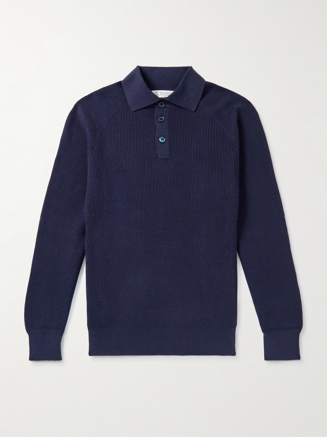 Brunello Cucinelli Ribbed Cotton Polo Shirt - Men