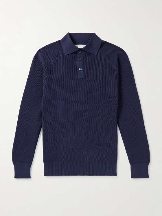 Brunellocucinelli Ribbed Cotton Polo Shirt