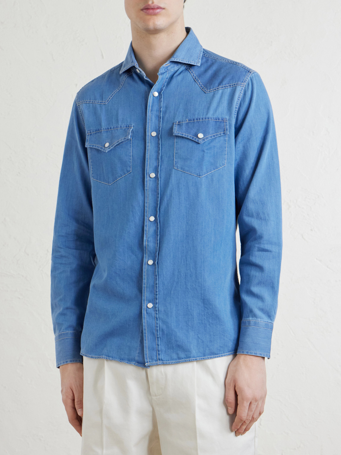  Brunello Cucinelli - Denim Shirt - Men - Blue - M 