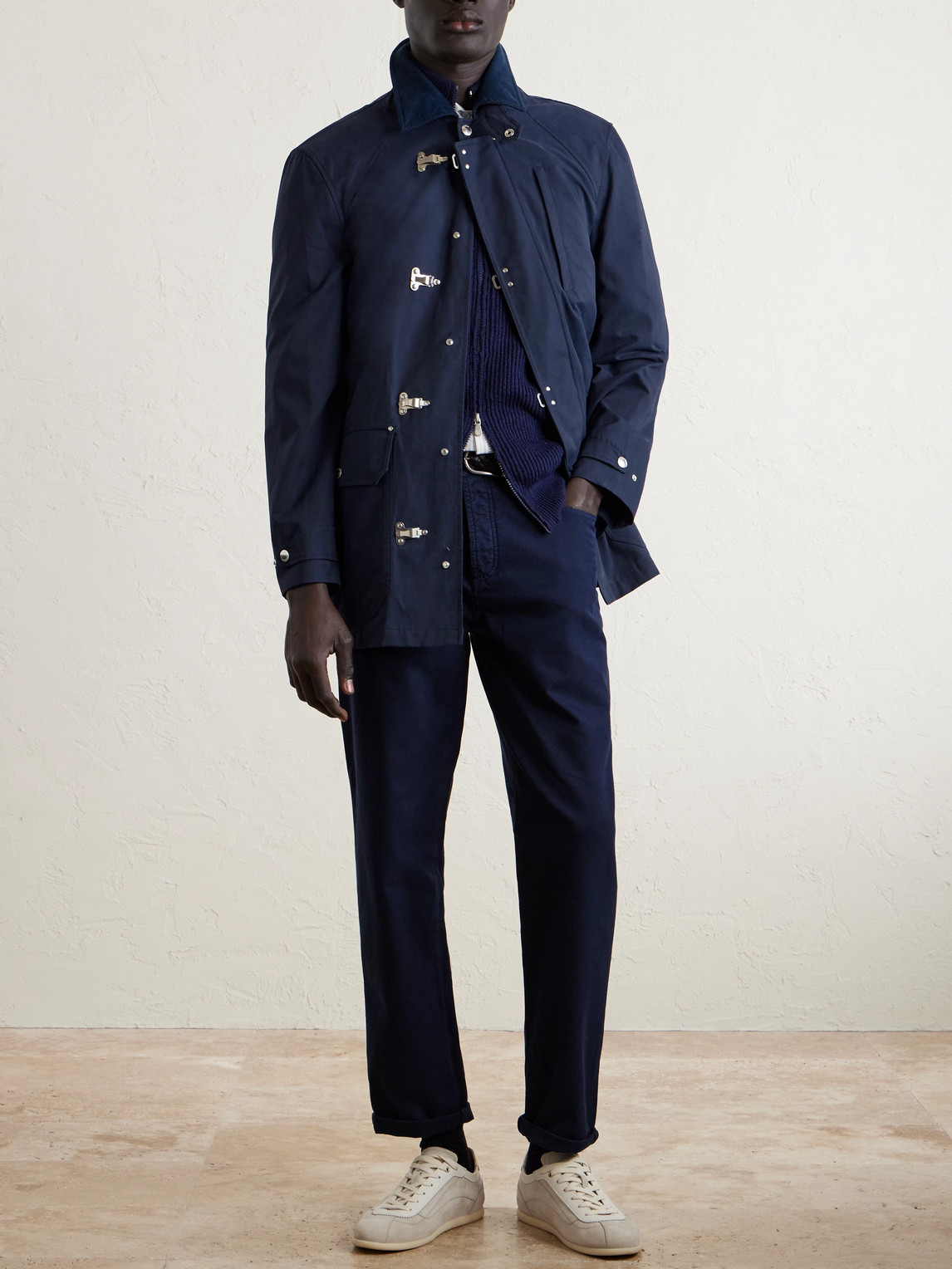 Corduroy-Trimmed Cotton-Blend Field Jacket