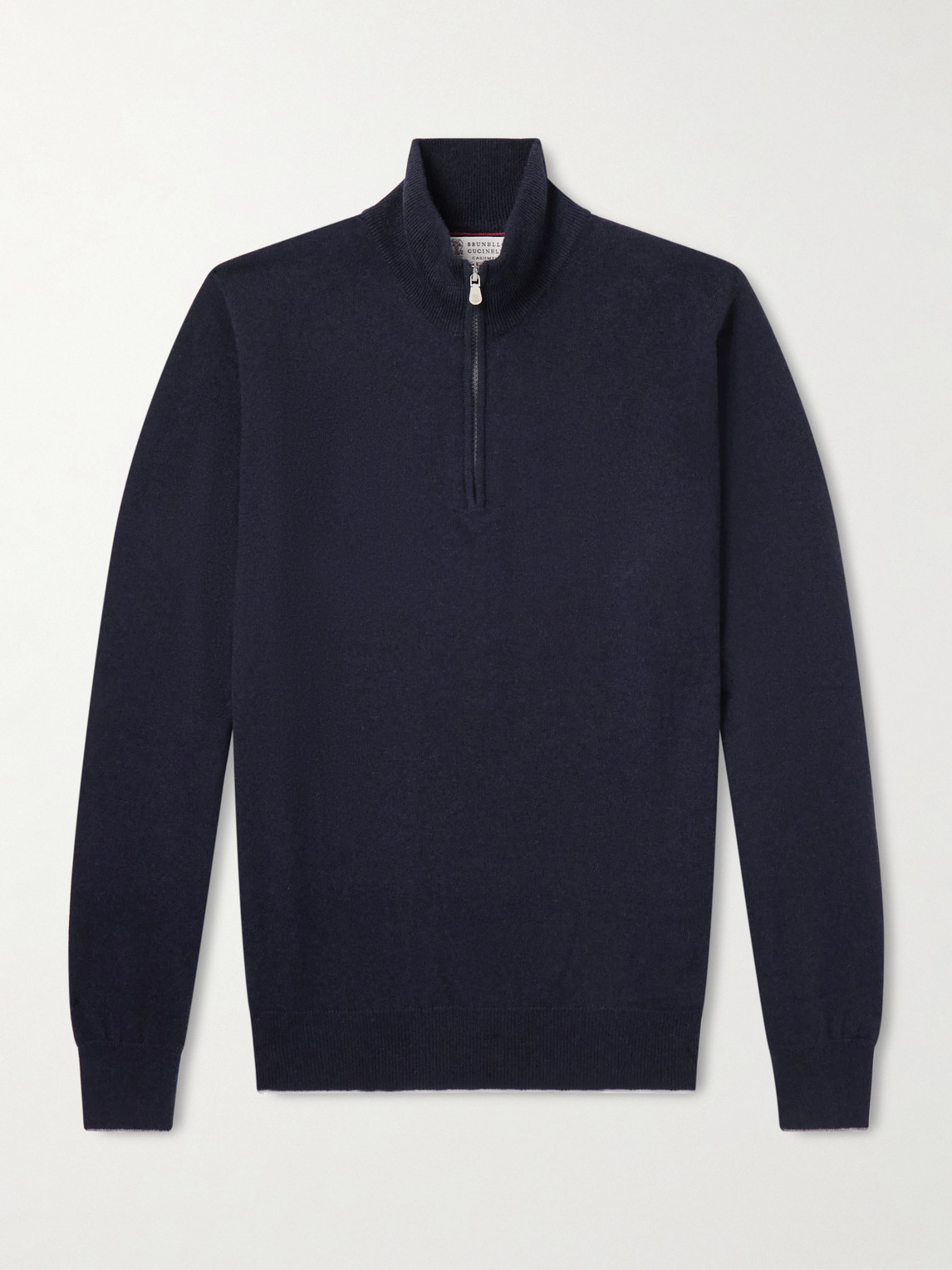 Contrast-Tipped Cashmere Half-Zip Sweater - Men