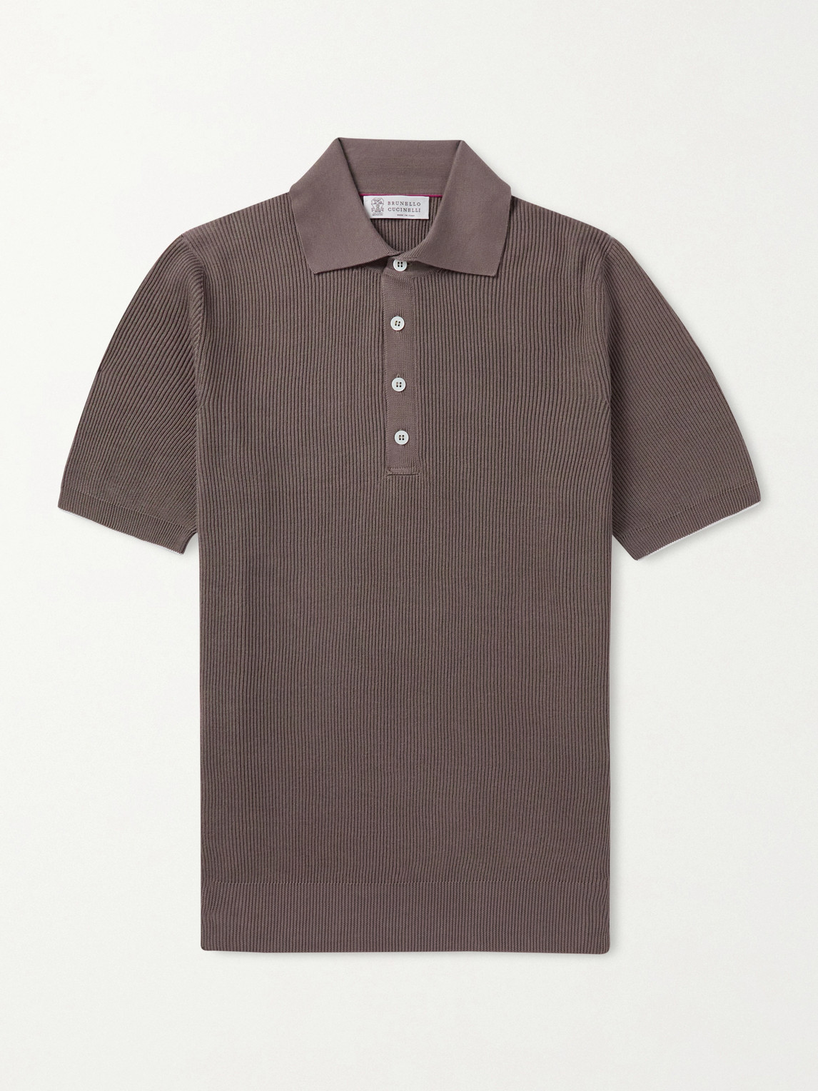Brunello Cucinelli Ribbed Cotton Polo Shirt - Men