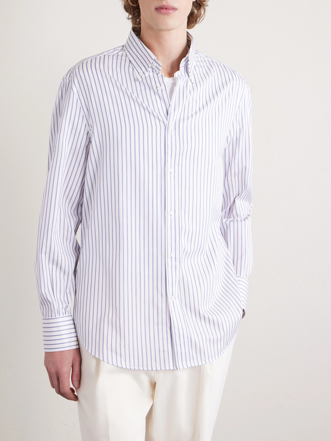 Button-Down Collar Striped
