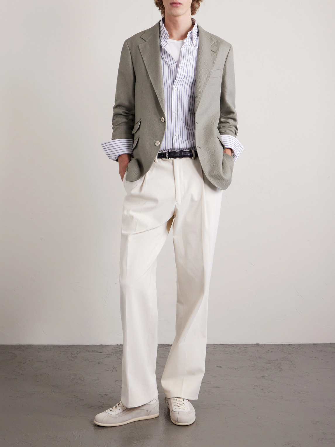 Button-Down Collar Striped
