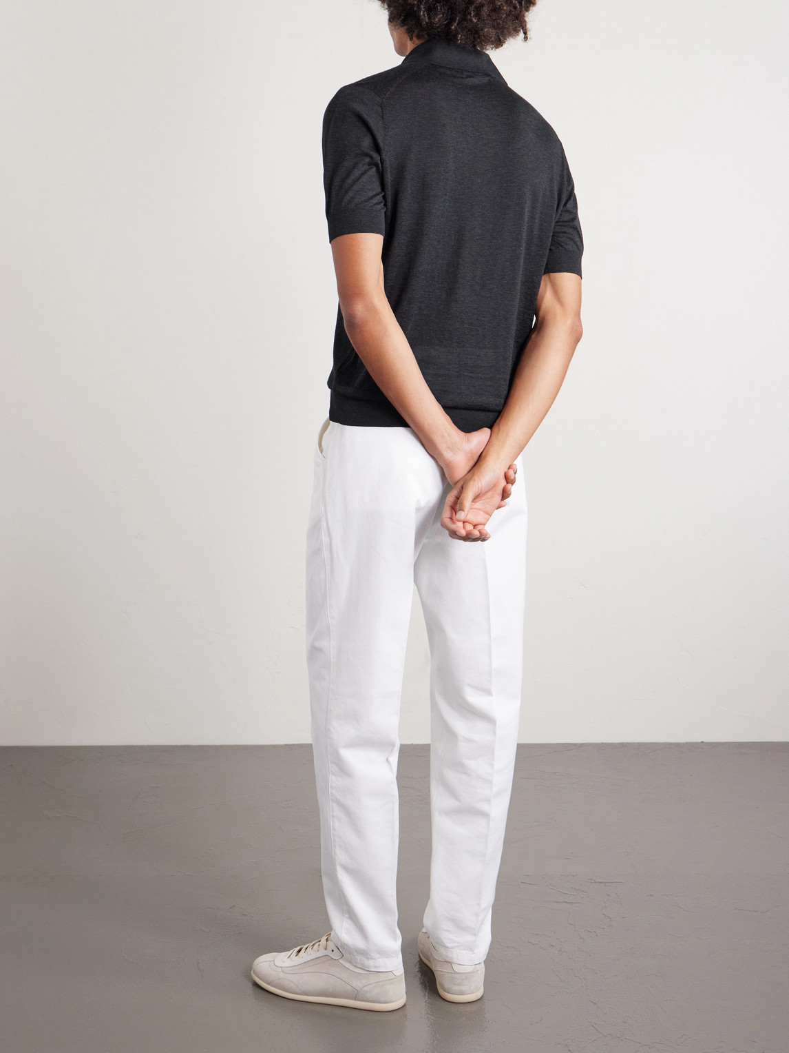 Slim-Fit Silk And Cotton-Blend Polo Shirt