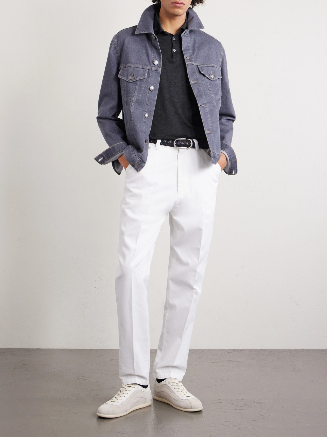 Slim-Fit Silk And Cotton-Blend Polo Shirt