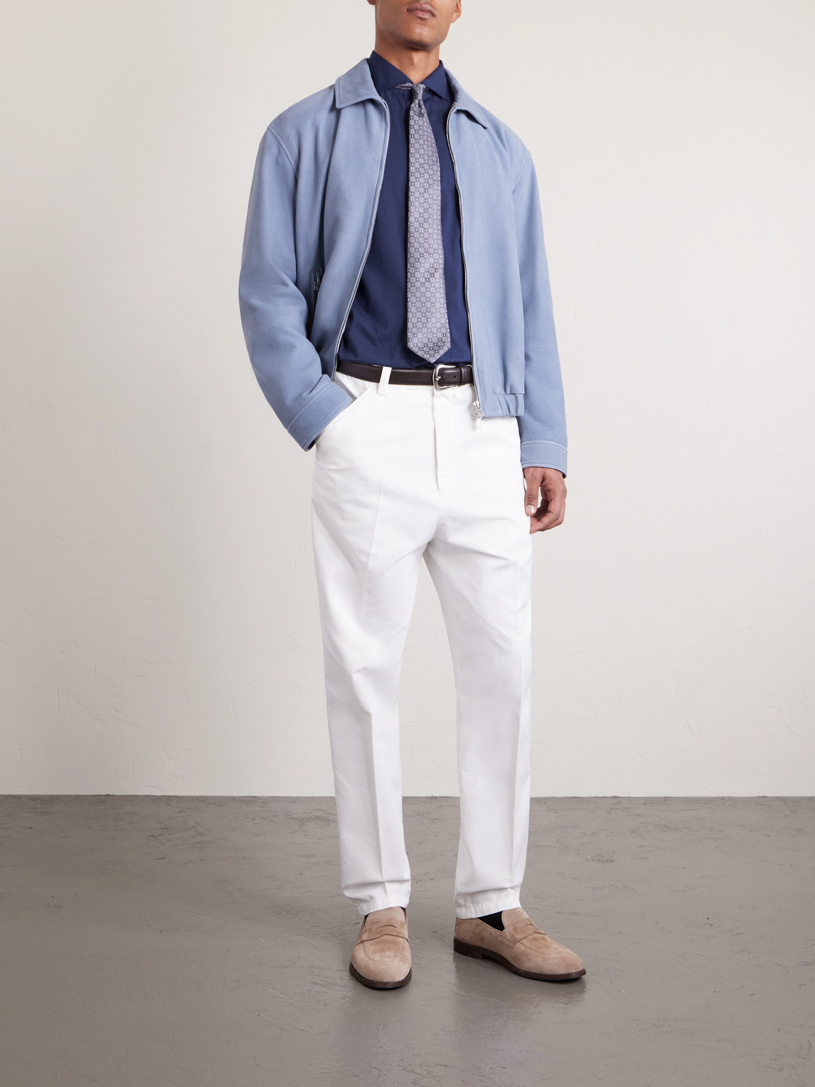 Cutaway-Collar Cotton Shirt