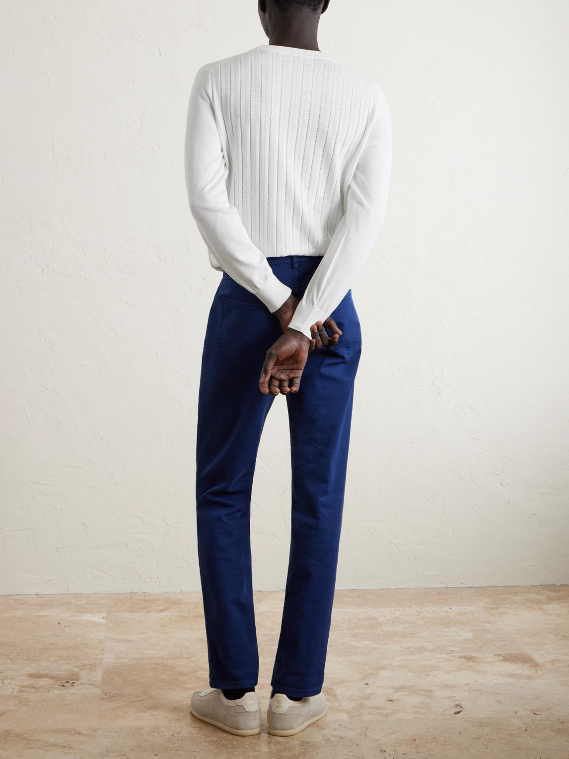  Brunello Cucinelli - Ribbed Cotton Sweater - Men - White - It 46 