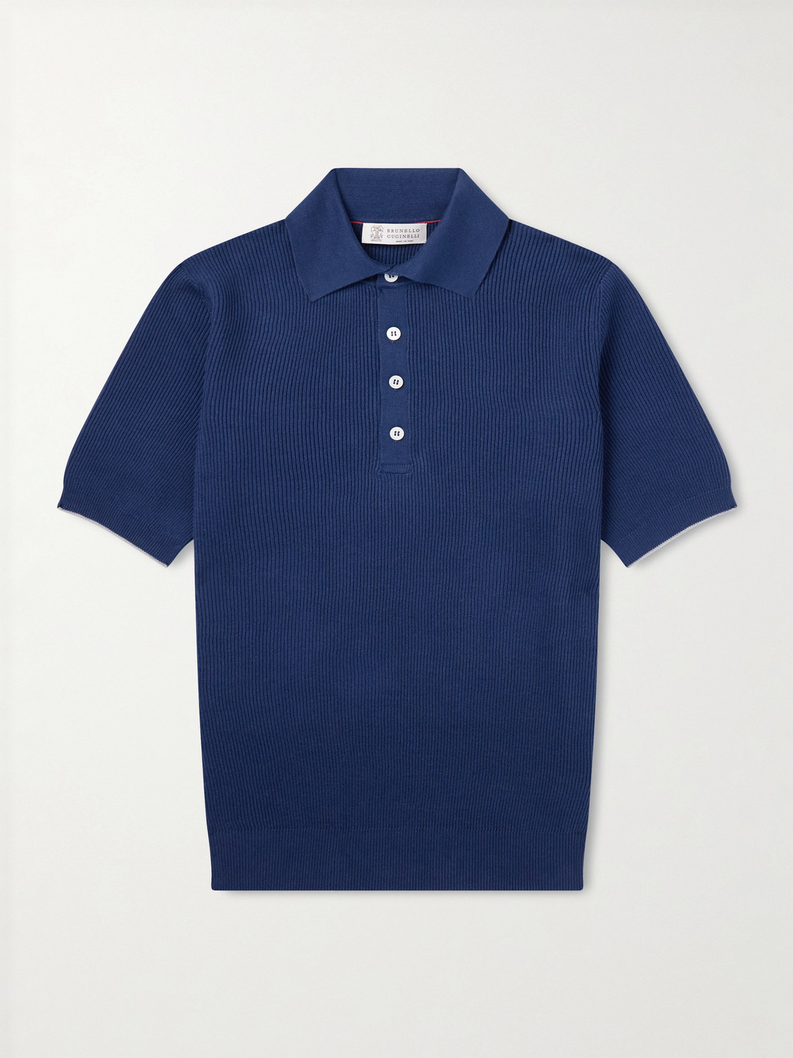 Brunello Cucinelli Ribbed Cotton Polo Shirt - Men