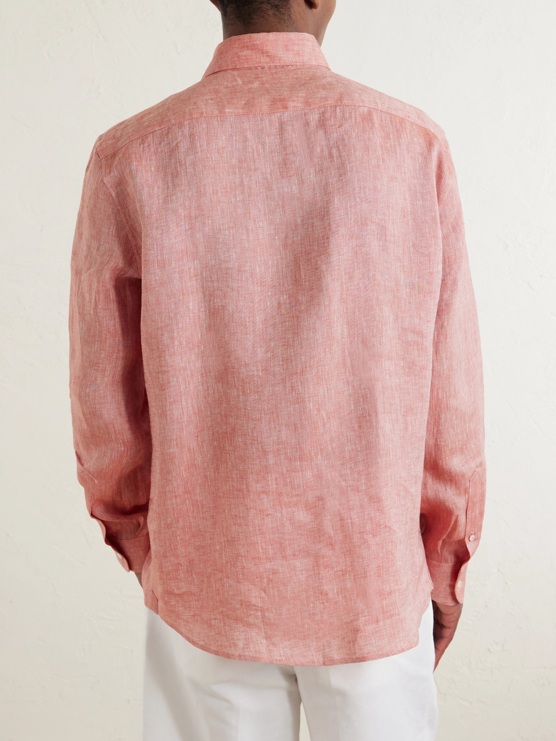 Cutaway-Collar Linen Shirt