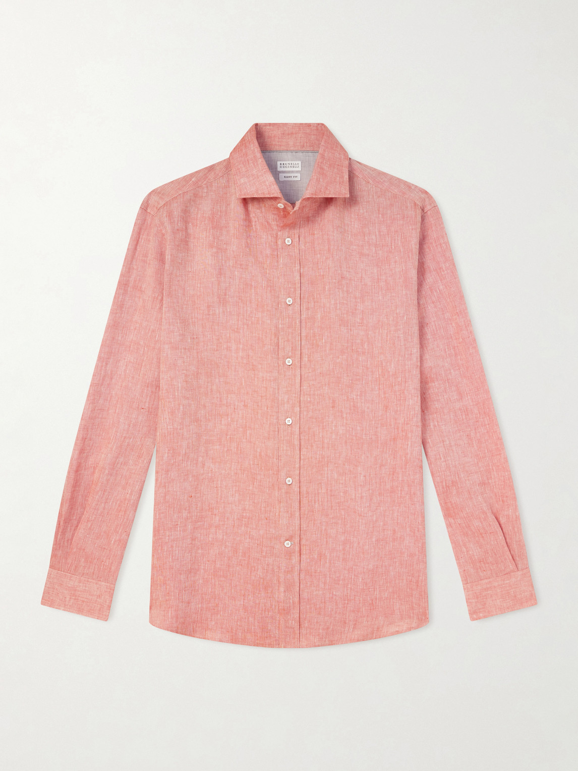 Brunello Cucinelli Cutaway-Collar Linen Shirt - Men