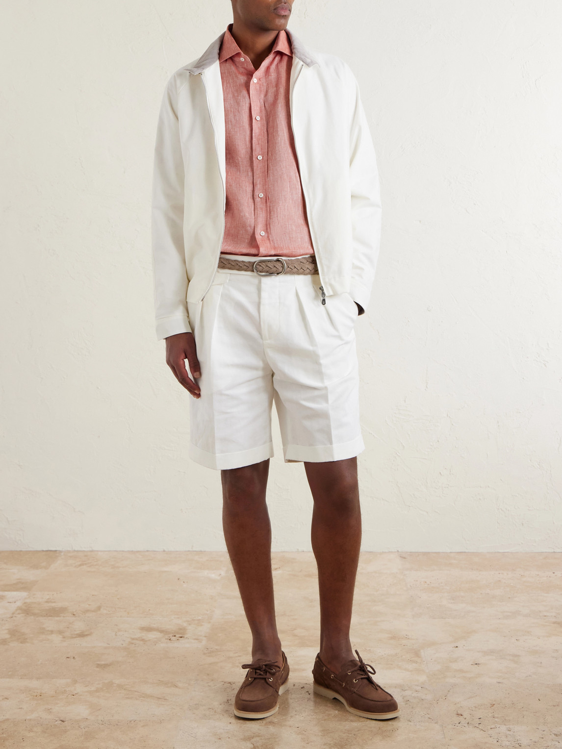 Cutaway-Collar Linen Shirt
