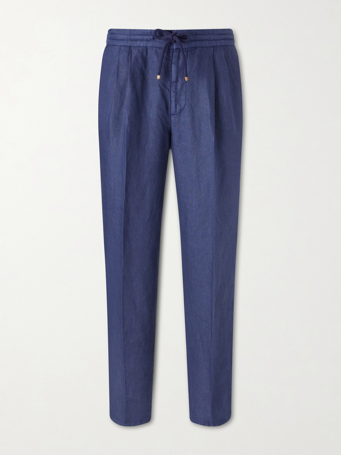 Brunello Cucinelli Tapered Pleated Linen-Twill Drawstring Trousers - Men
