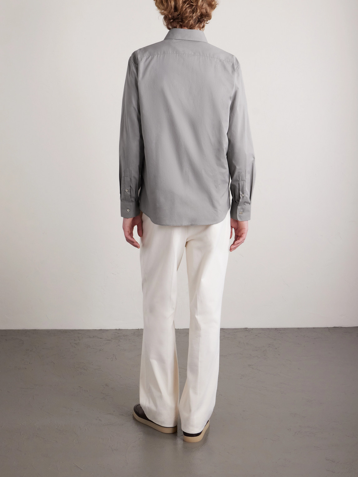 Cutaway-Collar Cotton Shirt