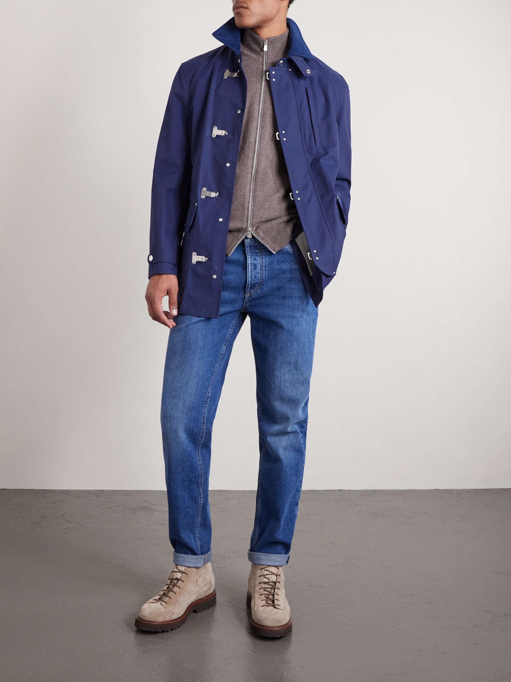 BRUNELLO CUCINELLI كنزة رياضية بسحّاب من الكشمير