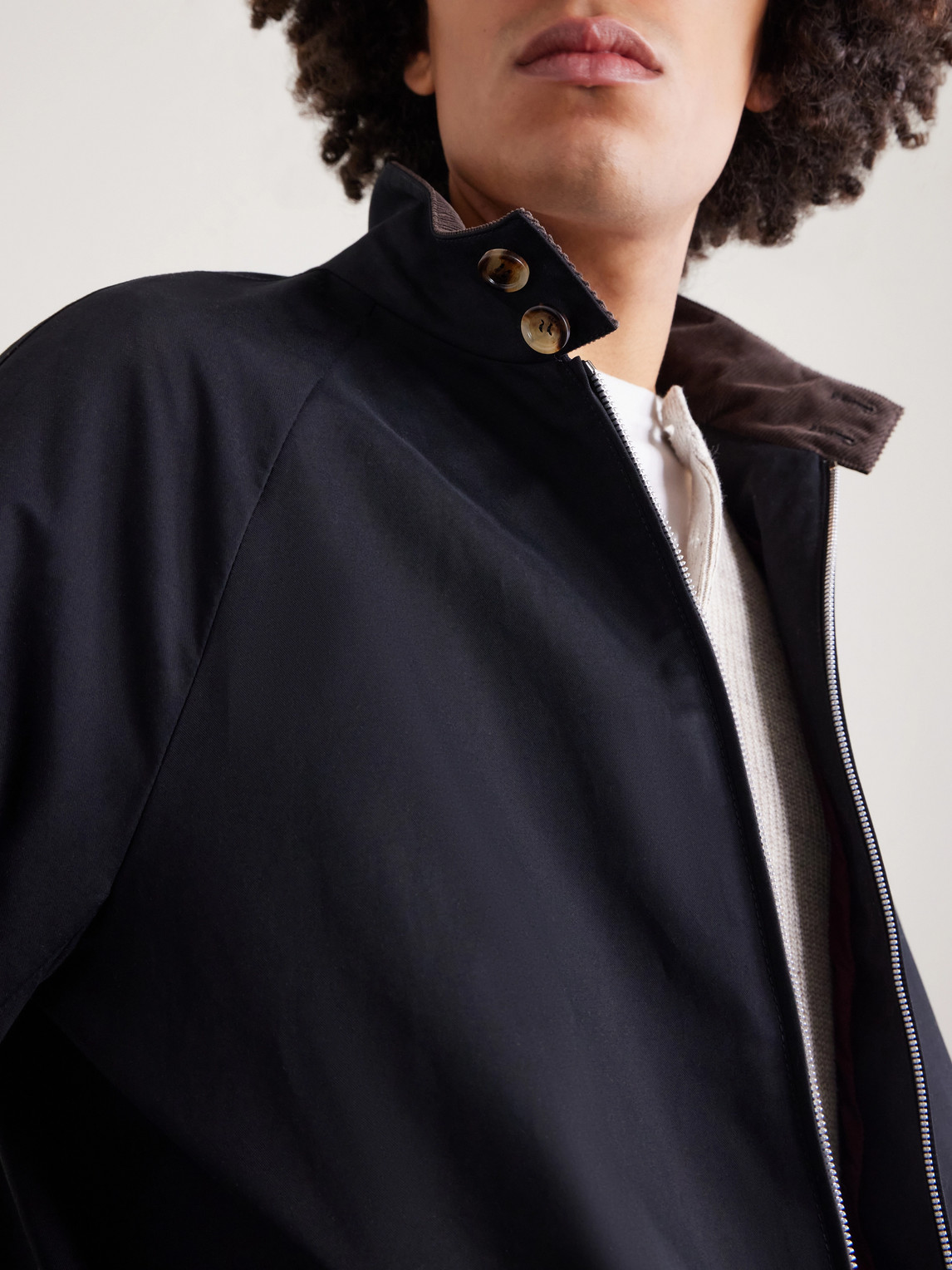 Cotton-Blend Twill Bomber Jacket