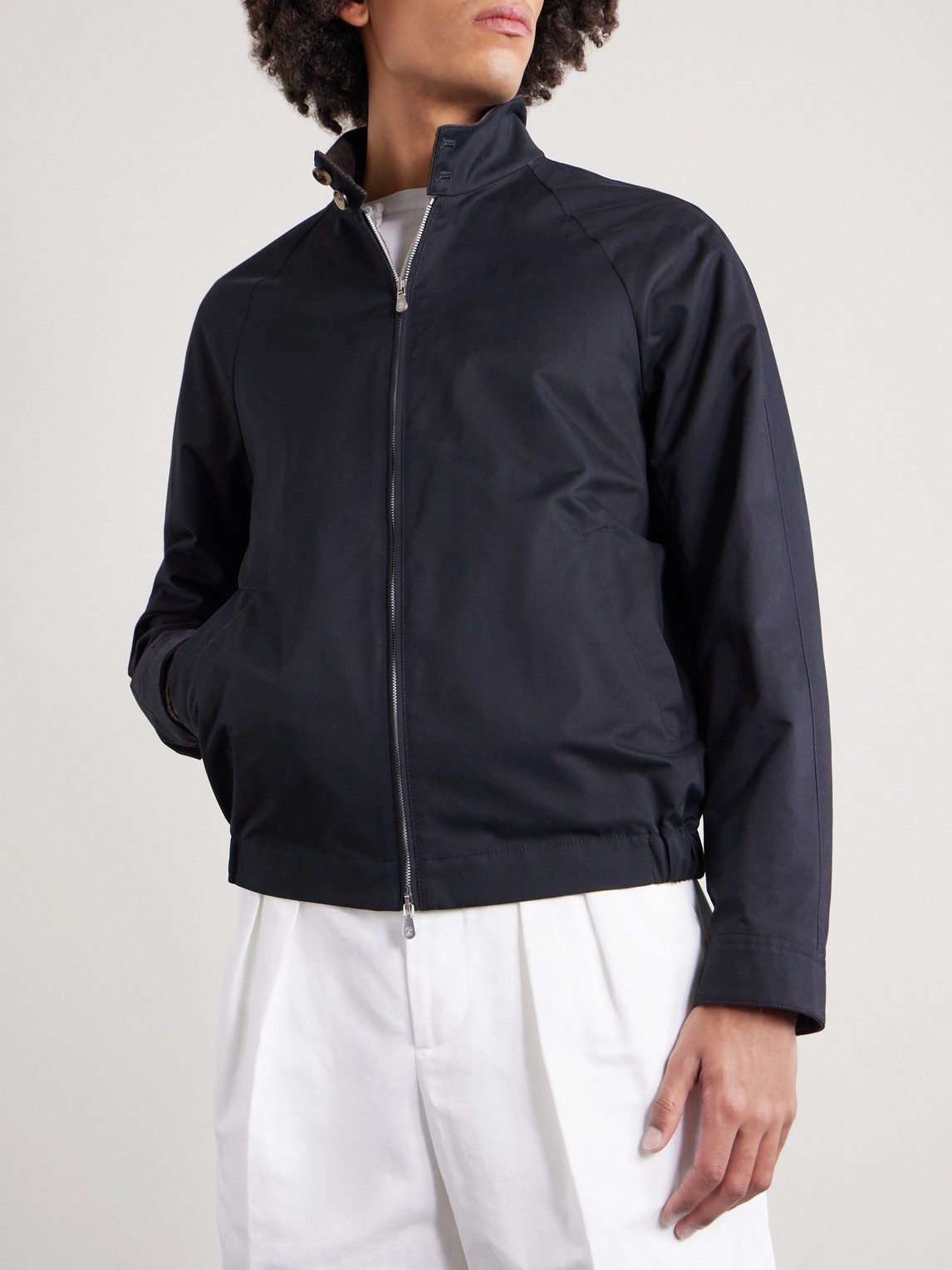 Cotton-Blend Twill Bomber Jacket