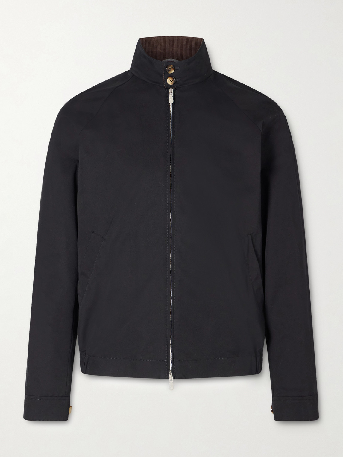Brunello Cucinelli Cotton-blend Twill Bomber Jacket In Black