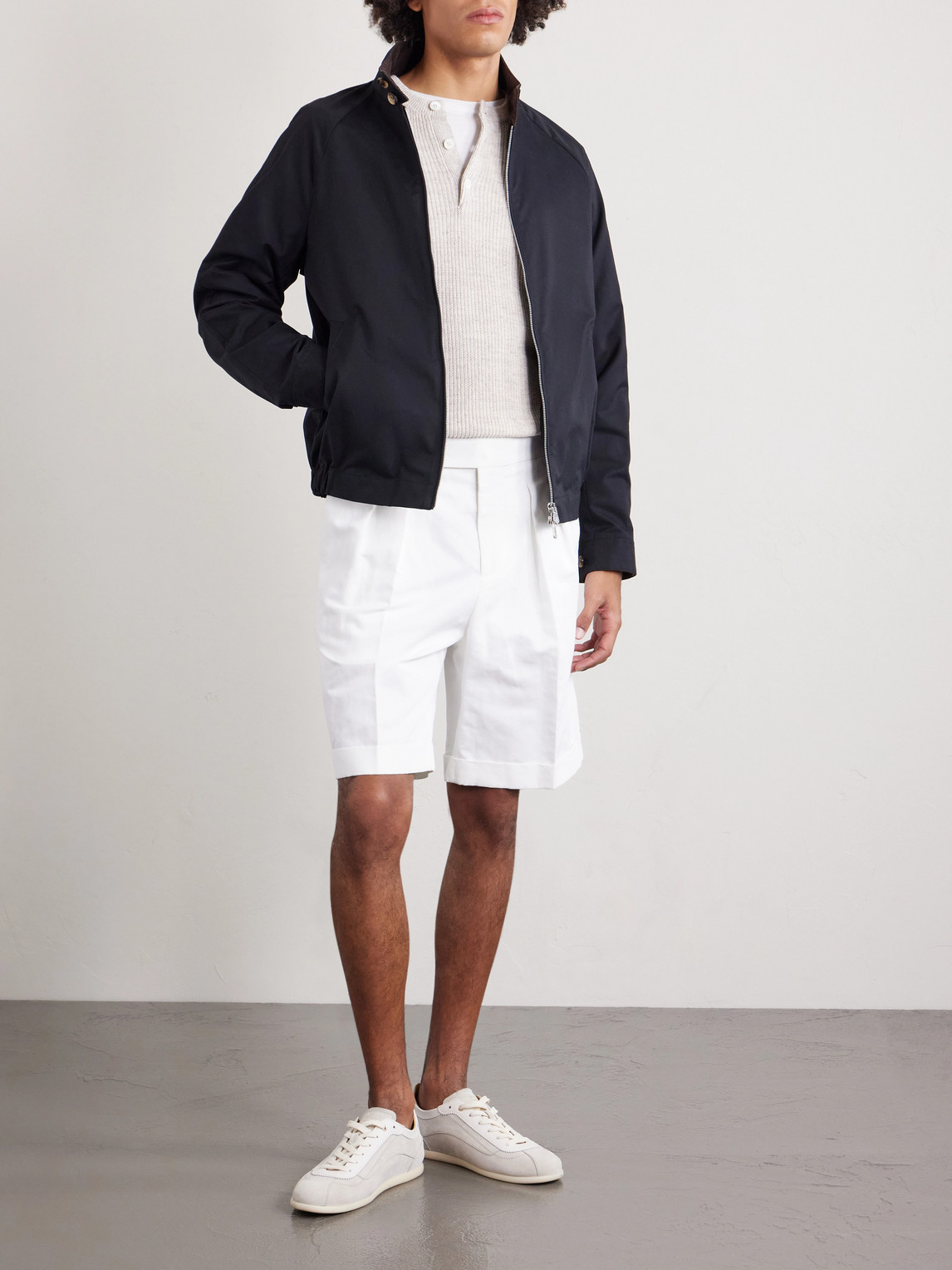 Cotton-Blend Twill Bomber Jacket