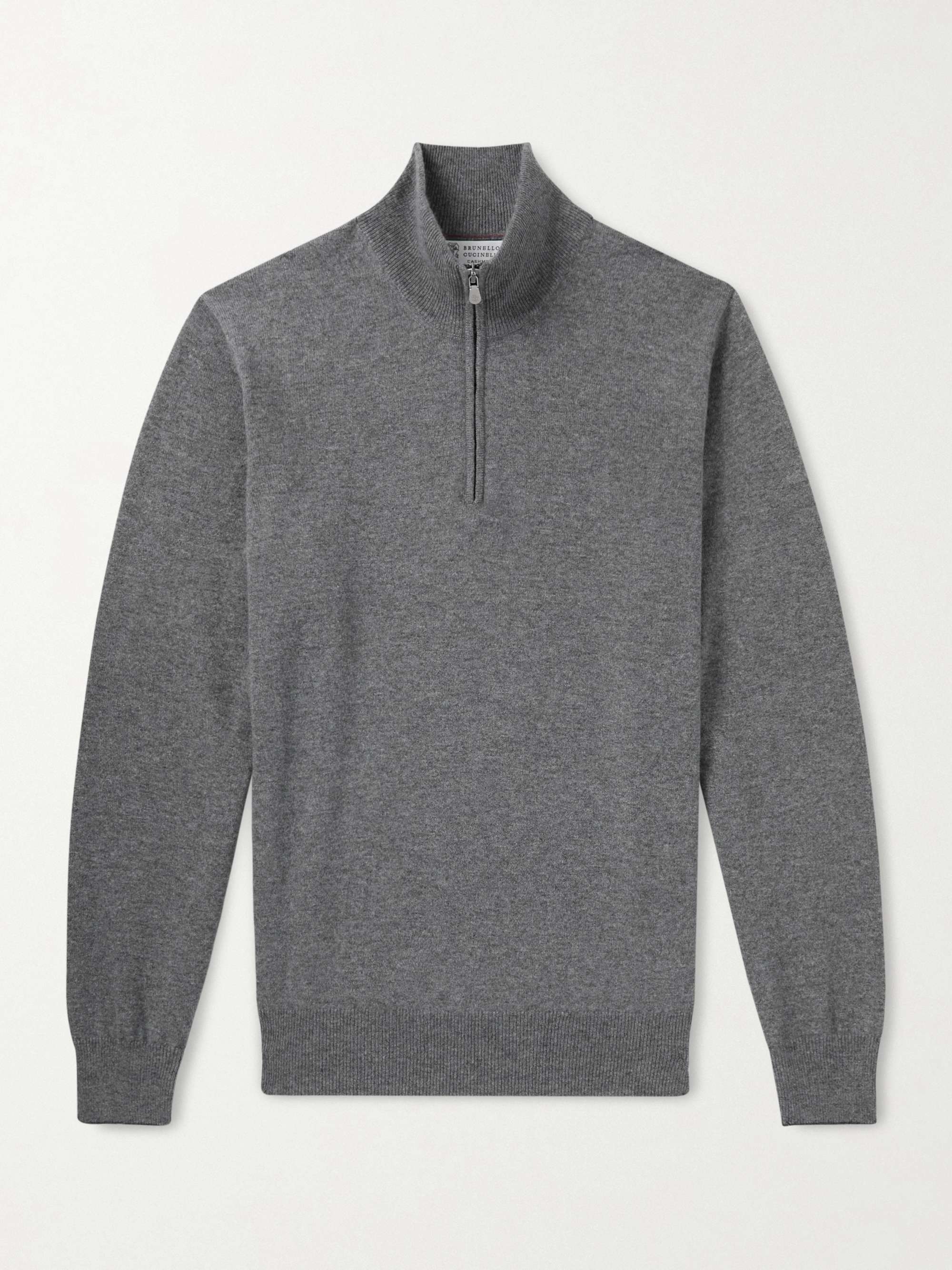 BRUNELLO CUCINELLI كنزة من الكشمير بنصف سحّاب