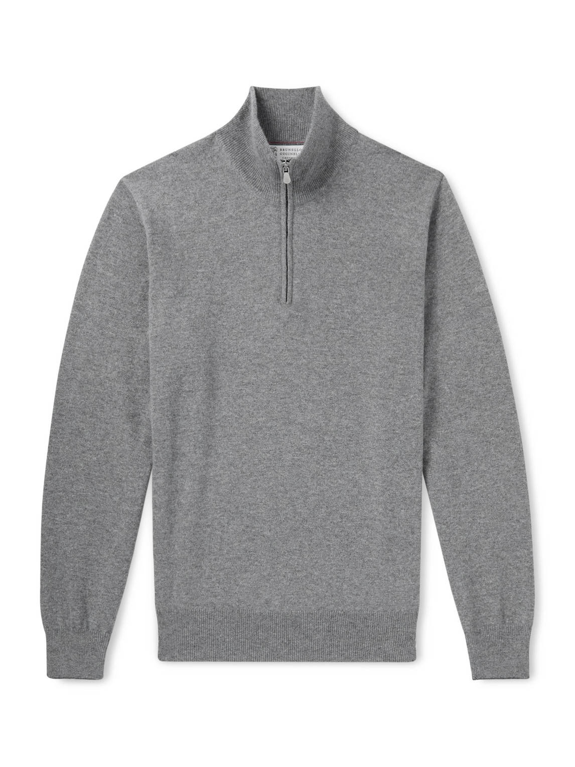 Brunello Cucinelli Cashmere Half-zip Sweater In Gray