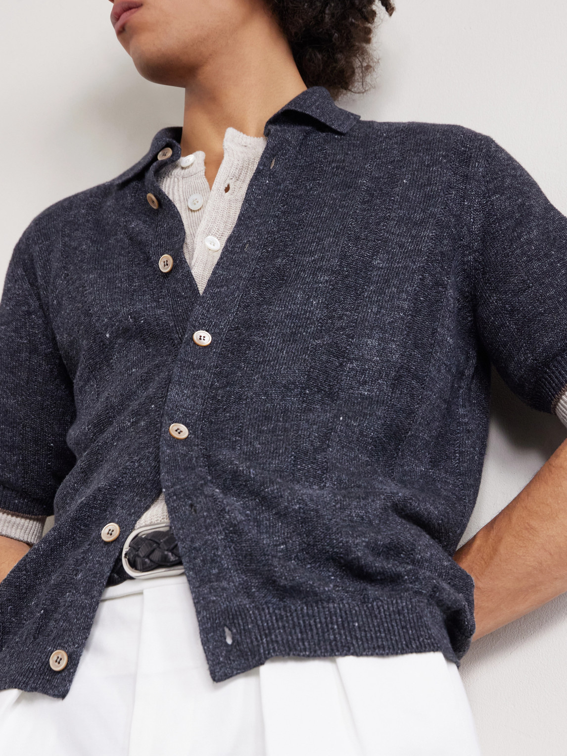 And Cotton-Blend Polo Shirt