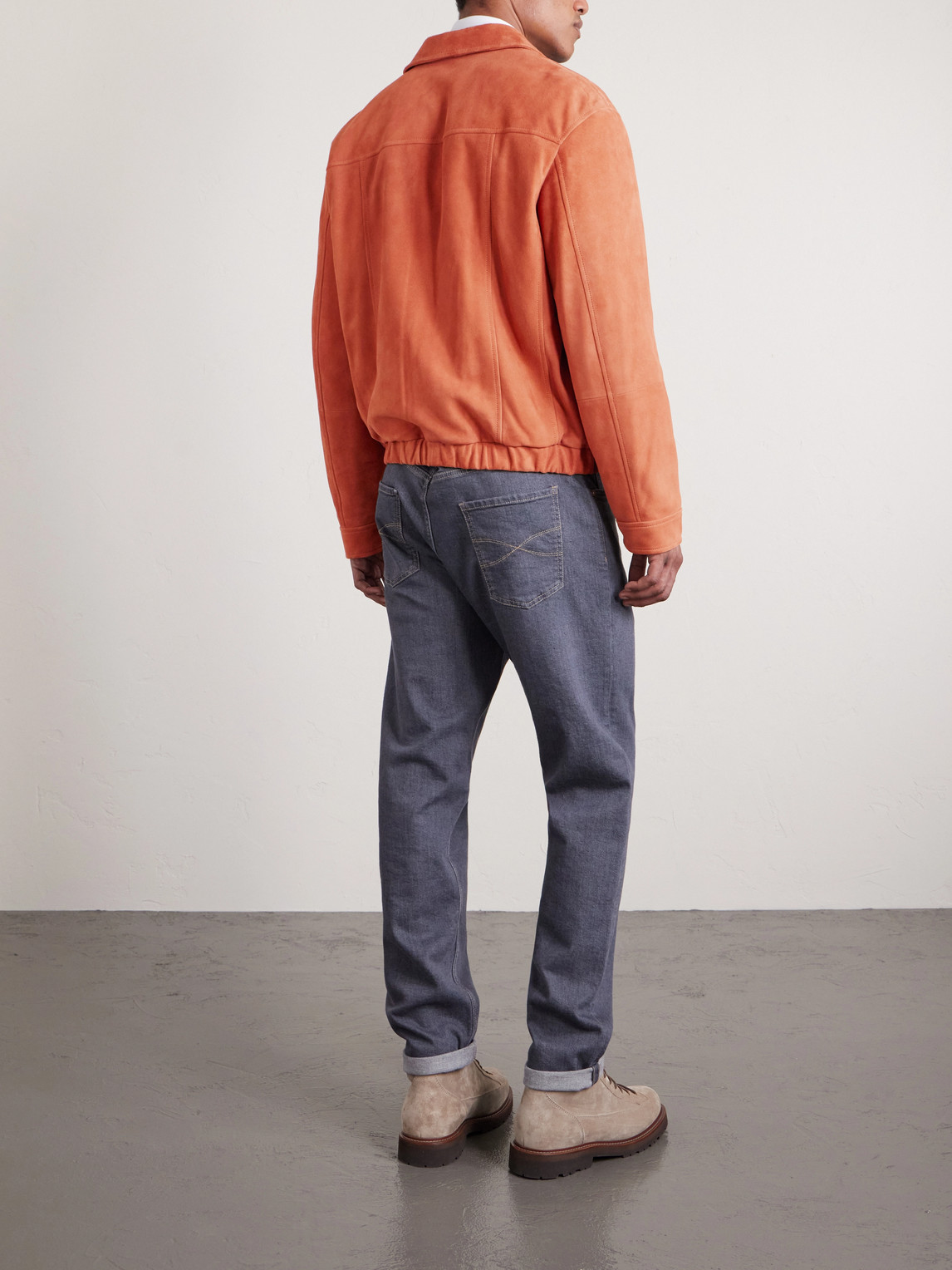  Brunello Cucinelli - Suede Blouson Jacket - Men - Orange - Xl 
