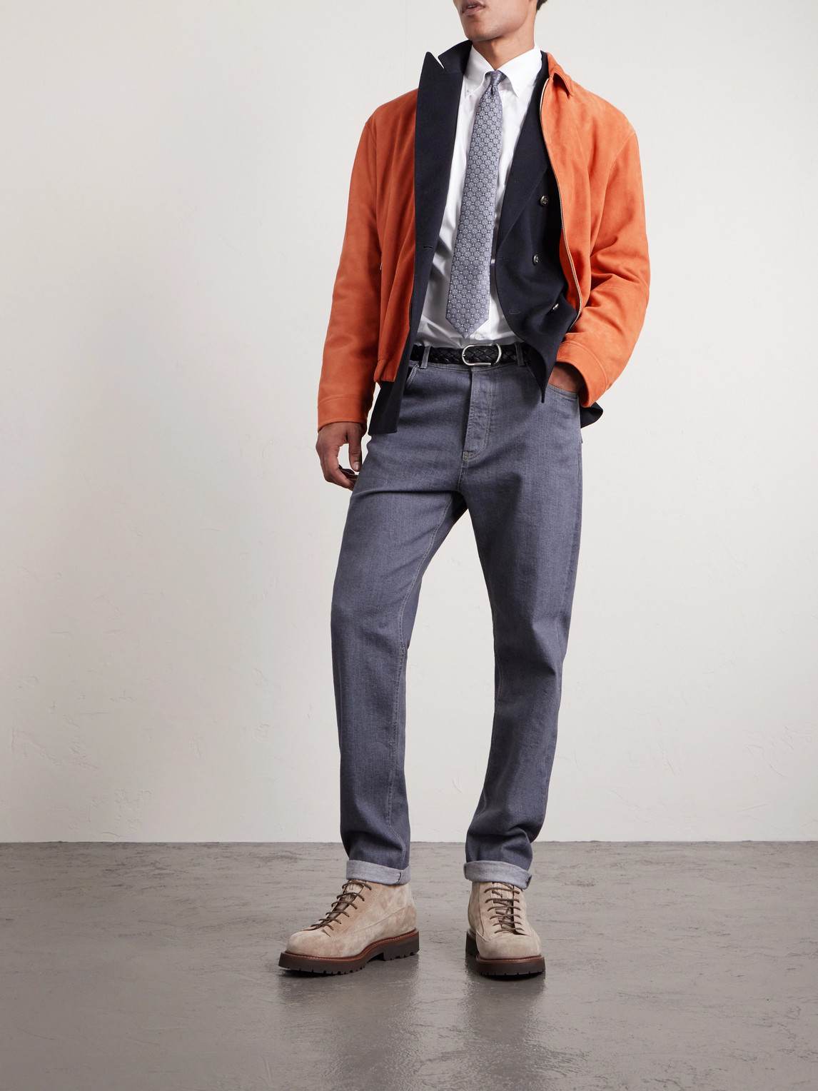 Suede Blouson Jacket