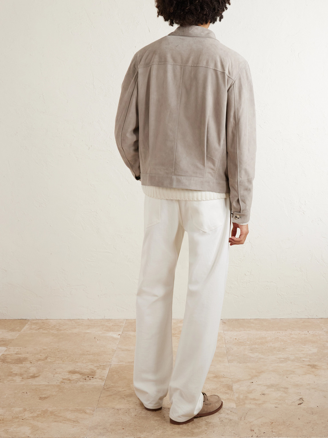  Brunello Cucinelli - Suede Blouson Jacket - Men - Gray - S 