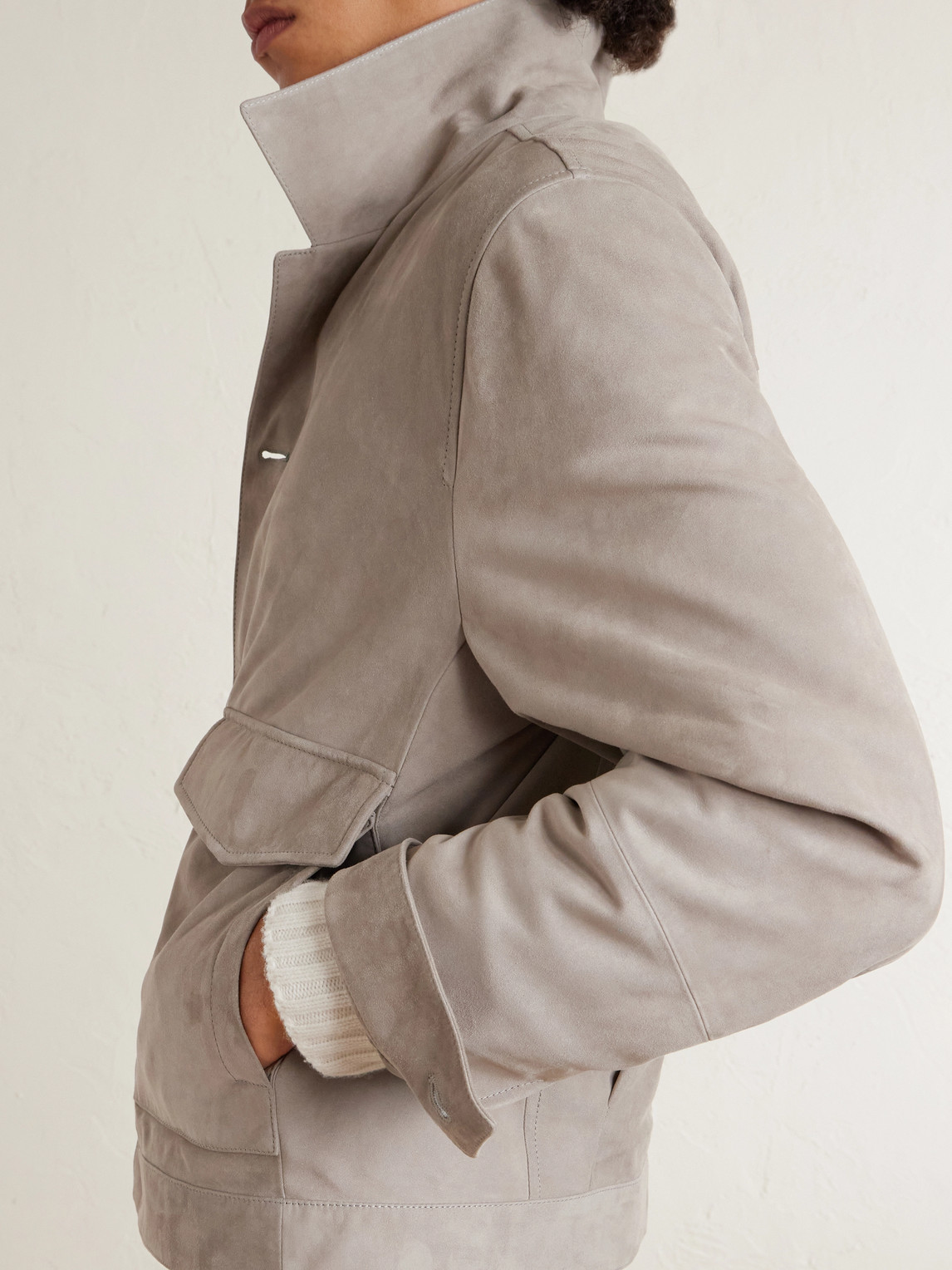 Suede Blouson Jacket