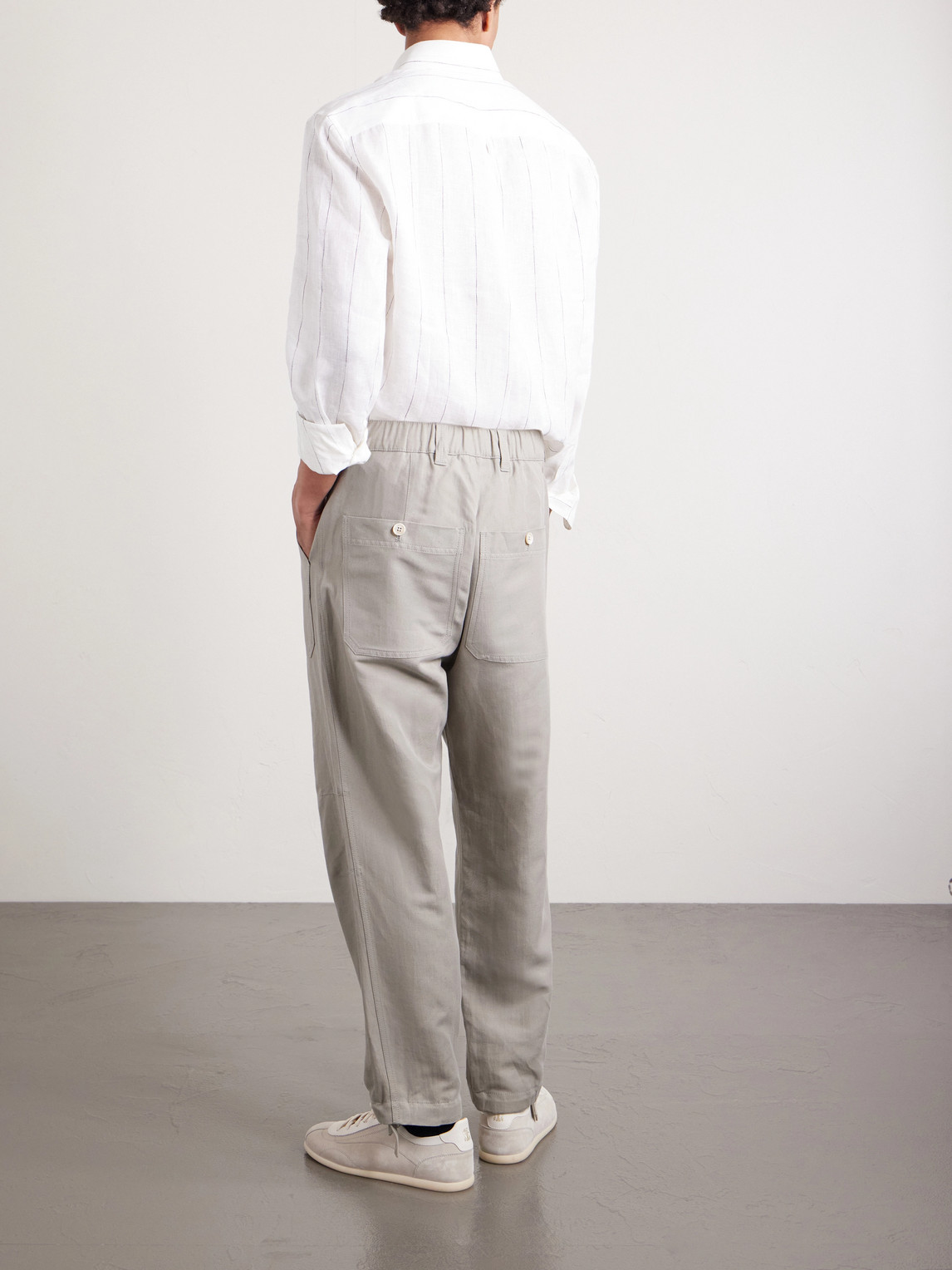 Straight-Leg Linen And Cotton-Blend Trousers