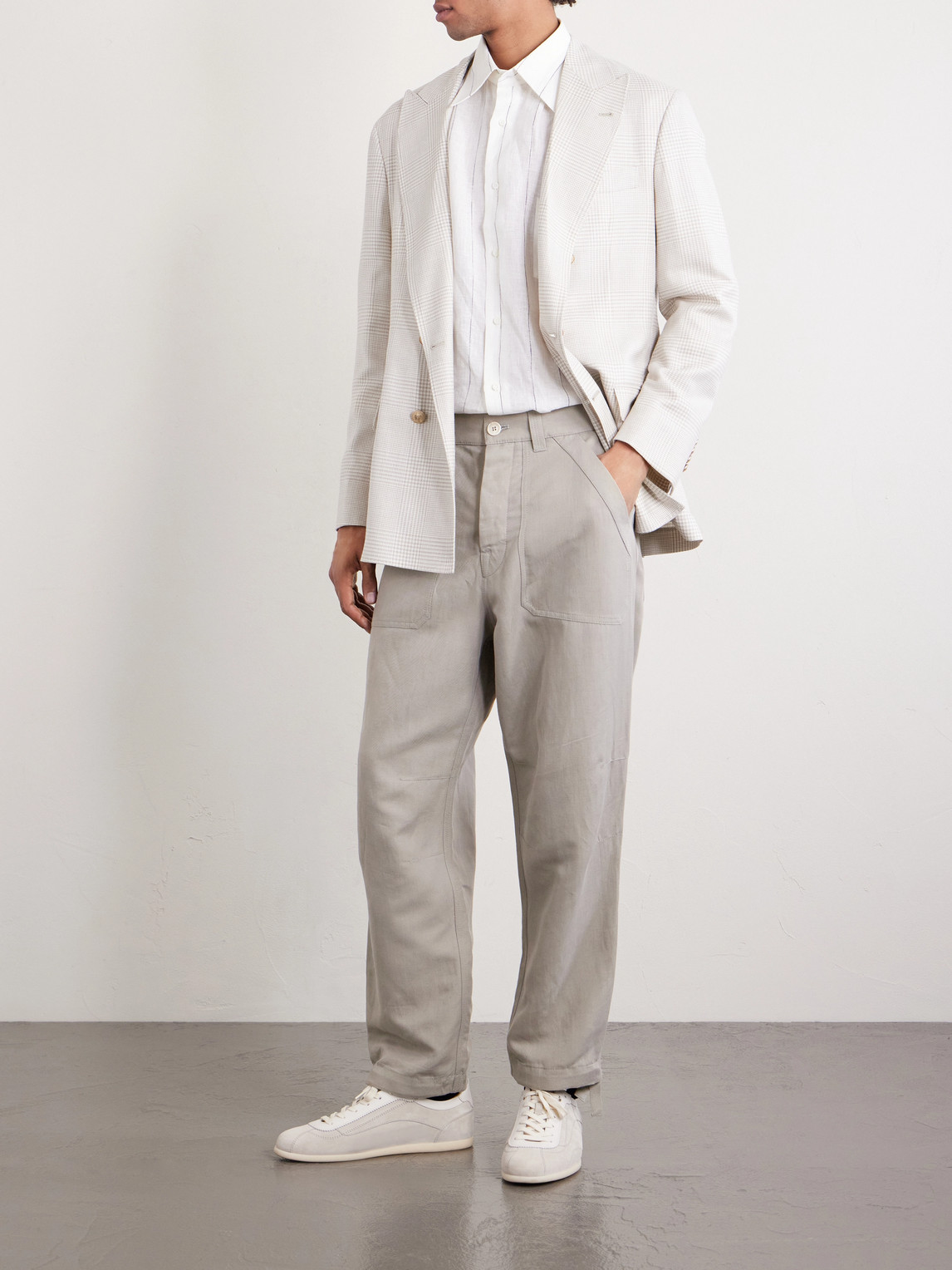 Straight-Leg Linen And Cotton-Blend Trousers