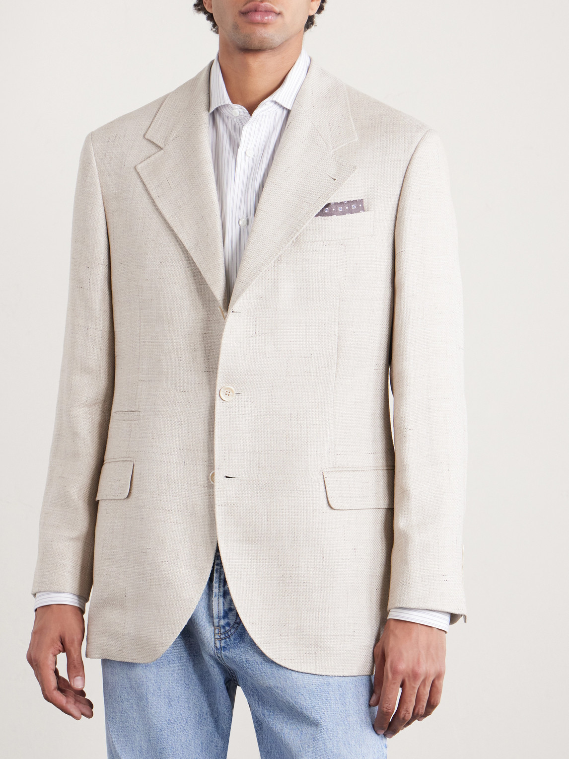 Silk, Linen And Wool-Blend Blazer