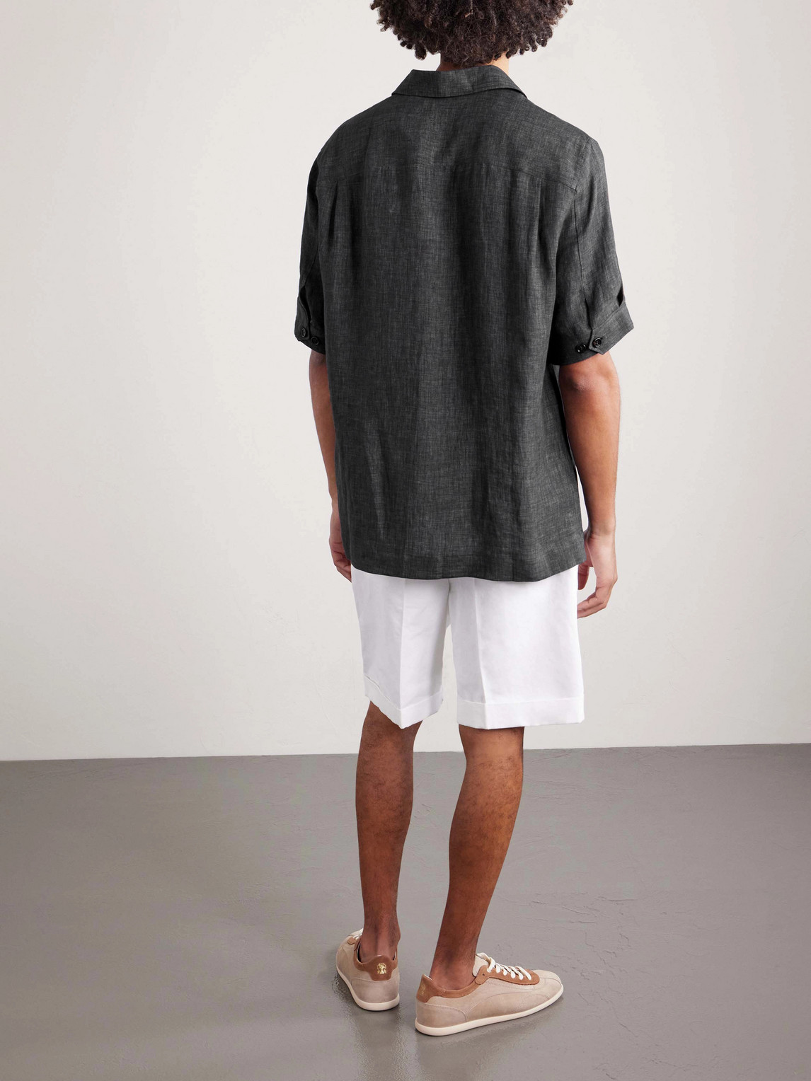 Camp-Collar Linen Shirt