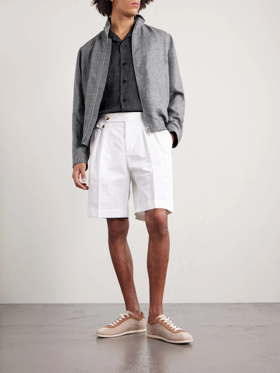 Camp-Collar Linen Shirt