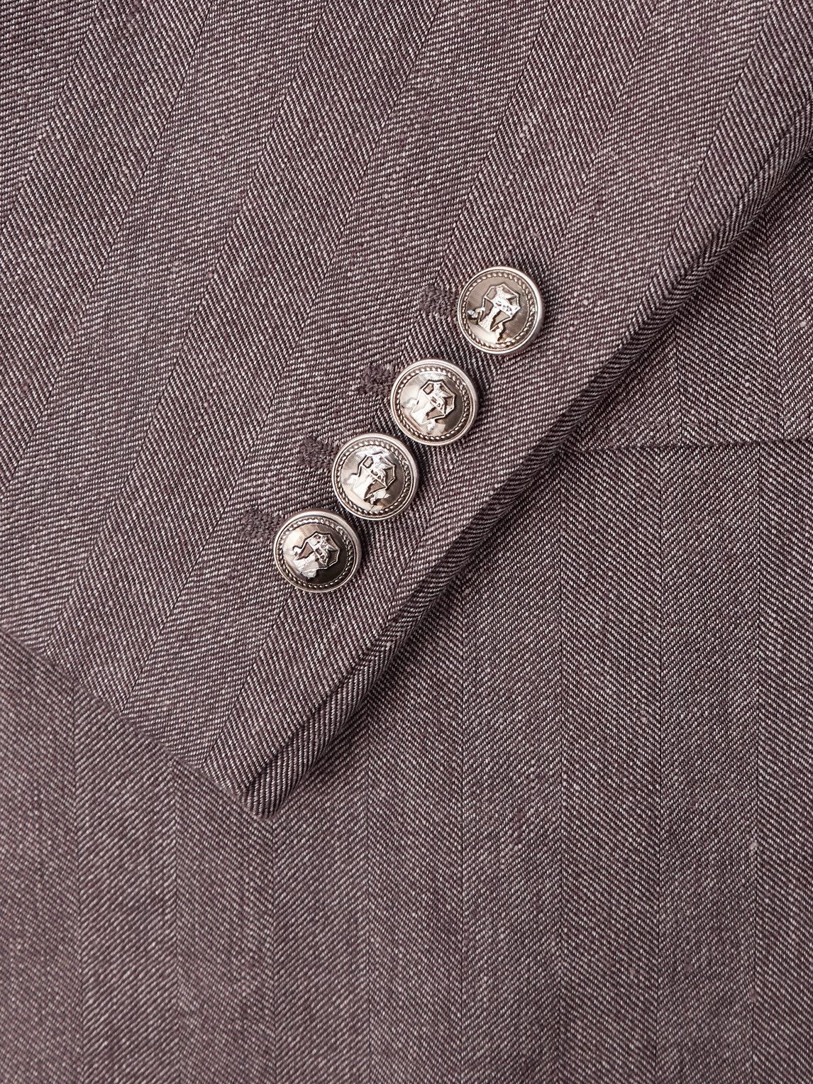 Herringbone Linen Double-Breasted
