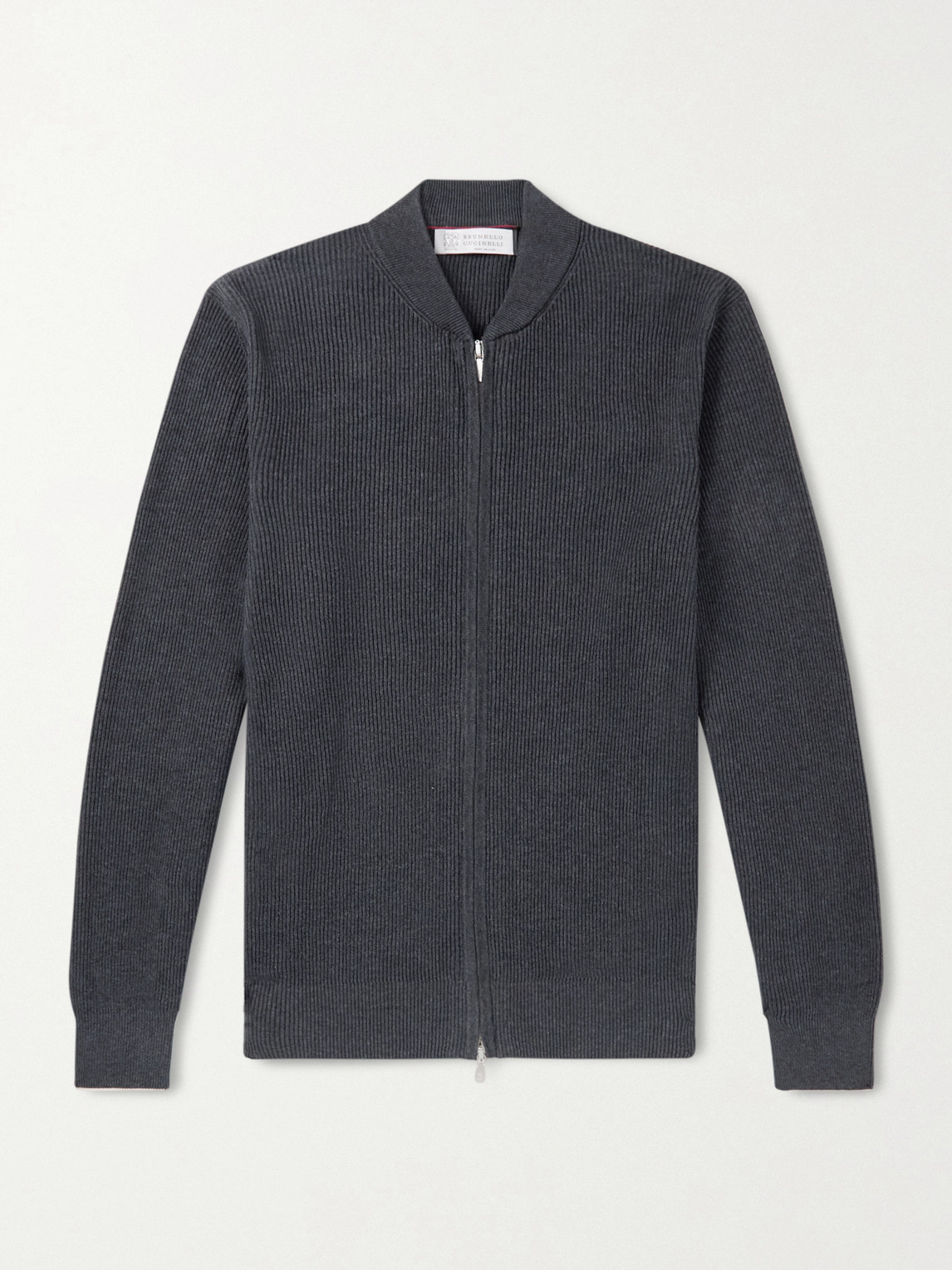 Brunello Cucinelli Ribbed Cotton Zip-Up Sweater - Men