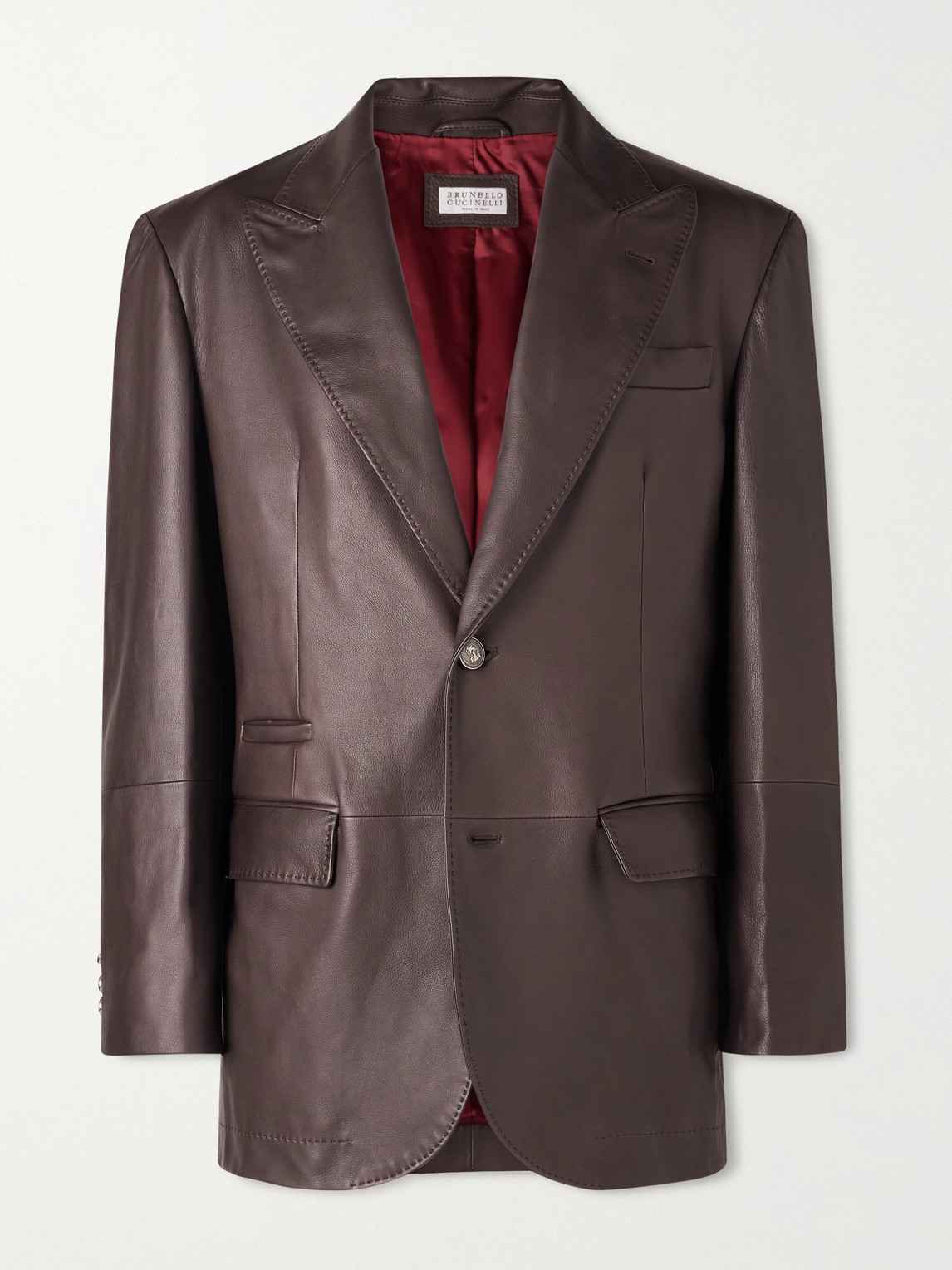 Brunello Cucinelli Full-Grain Leather Blazer - Men