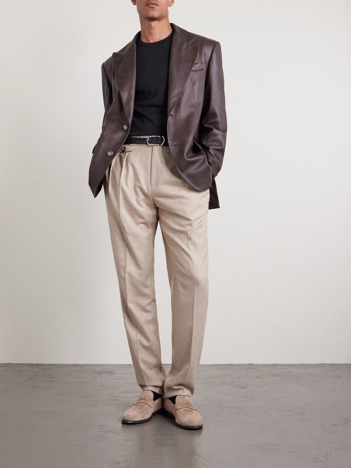Full-Grain Leather Blazer
