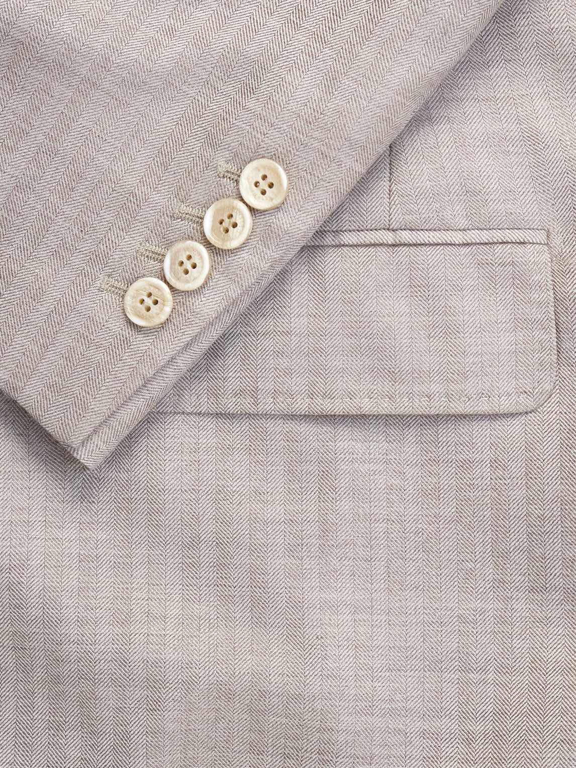 Herringbone Cashmere Double-Breasted