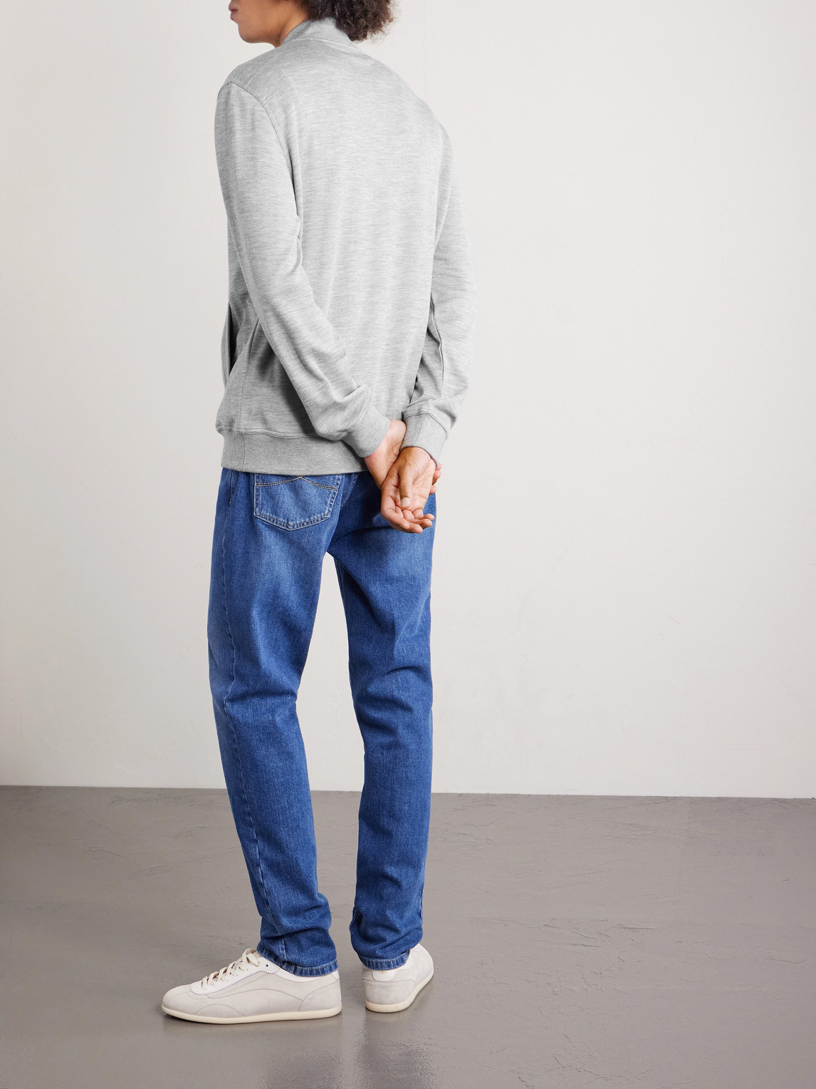 Cashmere-Blend Zip-Up Sweatshirt