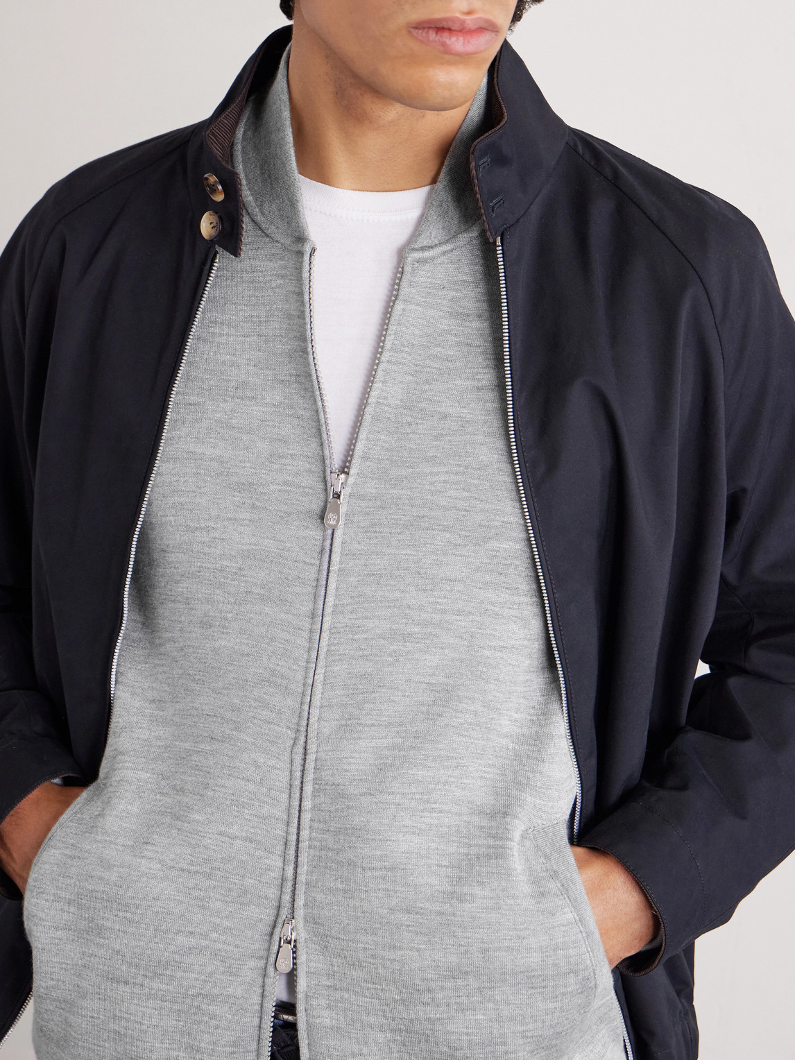 Cashmere-Blend Zip-Up Sweatshirt