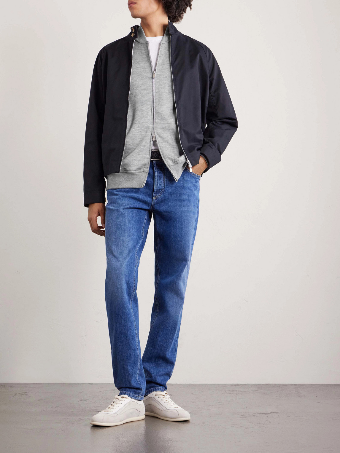 Cashmere-Blend Zip-Up Sweatshirt