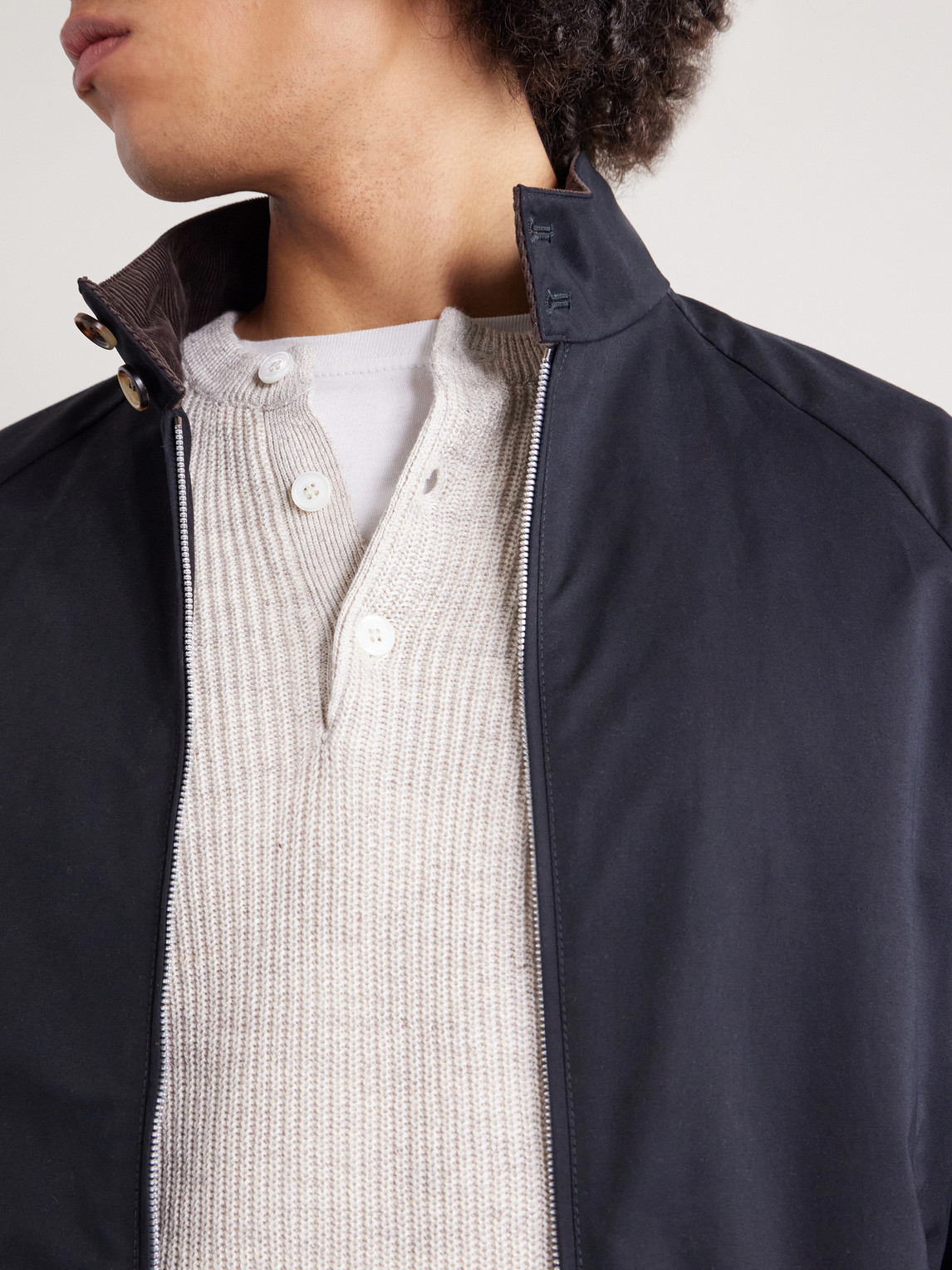 Ribbed Linen And Cotton-Blend Henley Shirt