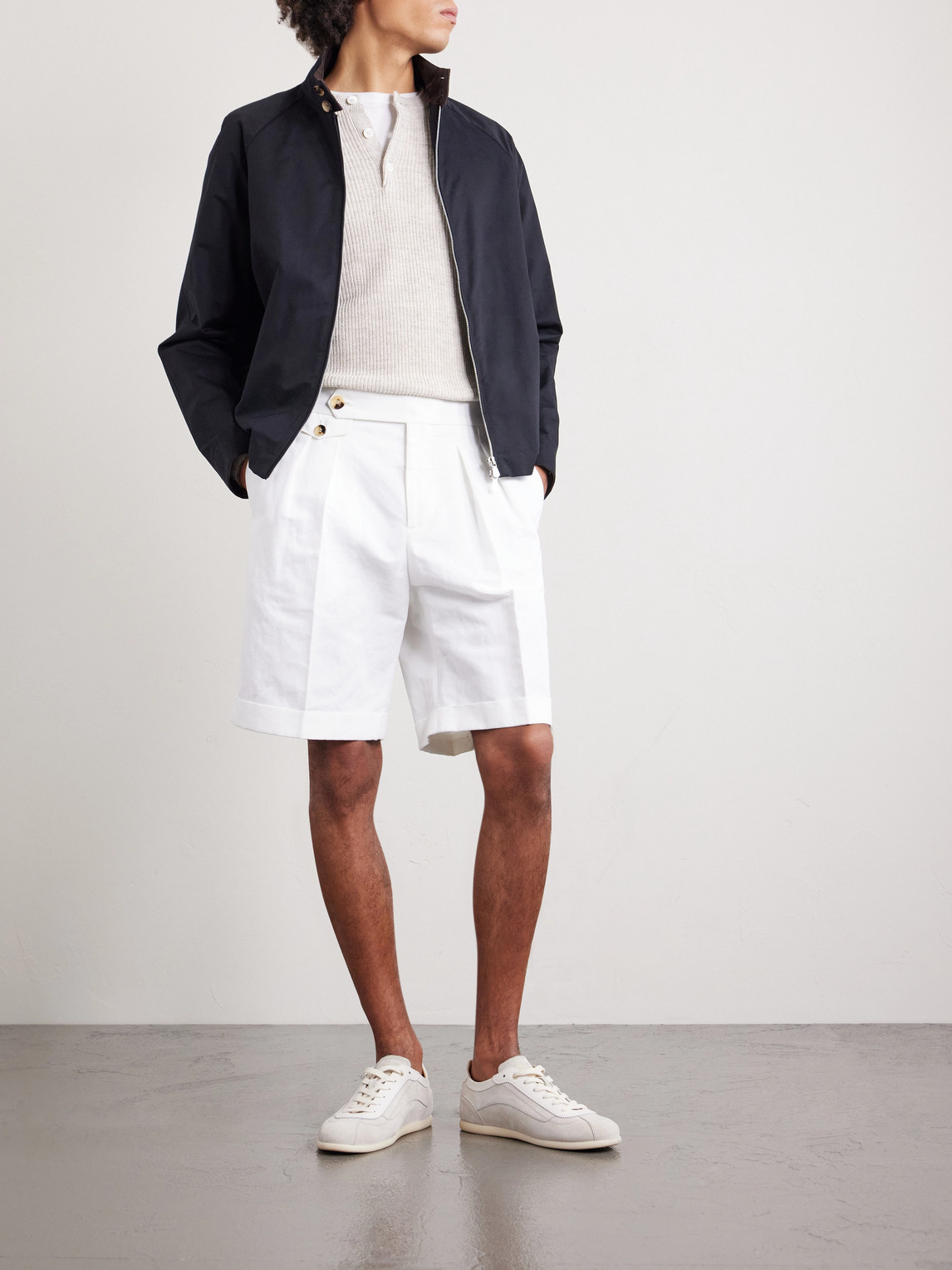 Ribbed Linen And Cotton-Blend Henley Shirt