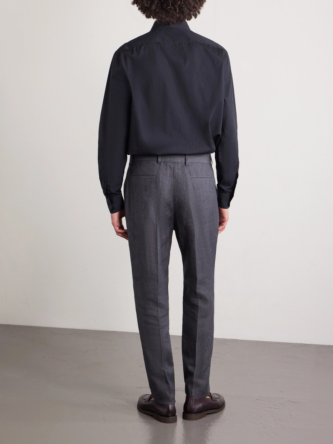  Brunello Cucinelli - Slim-fit Pleated Linen Suit Trousers - Men - Gray - It 48 