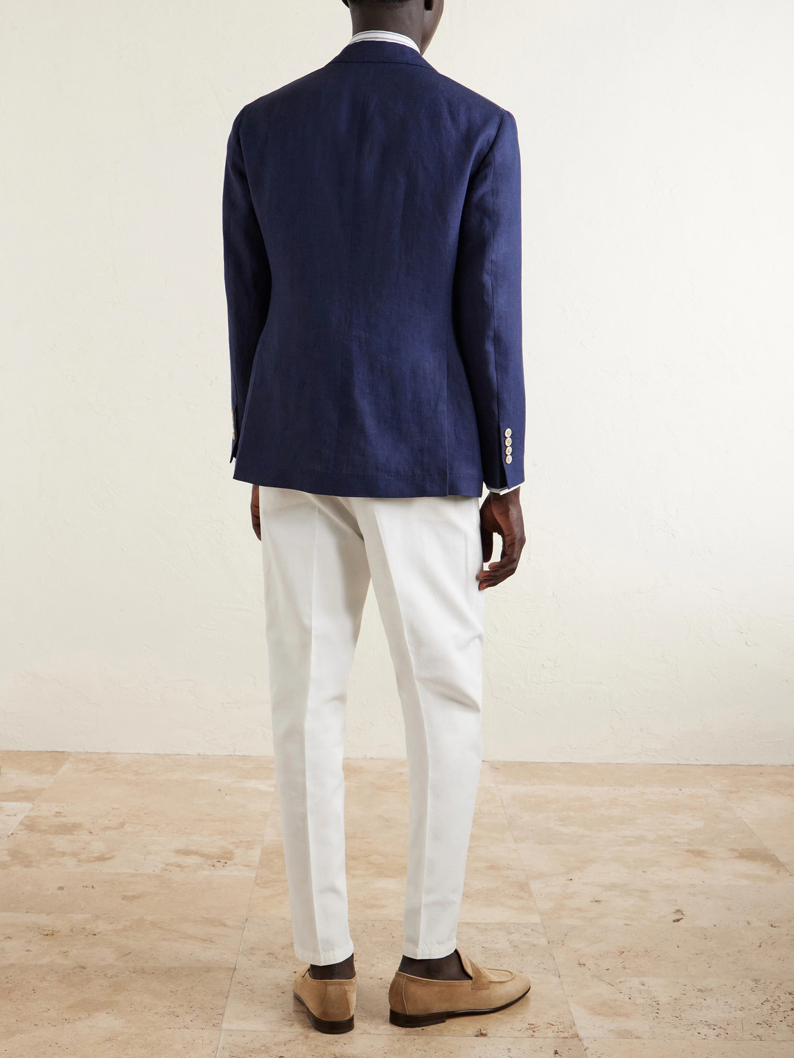  Brunello Cucinelli - Linen Suit Jacket - Men - Blue - It 46 