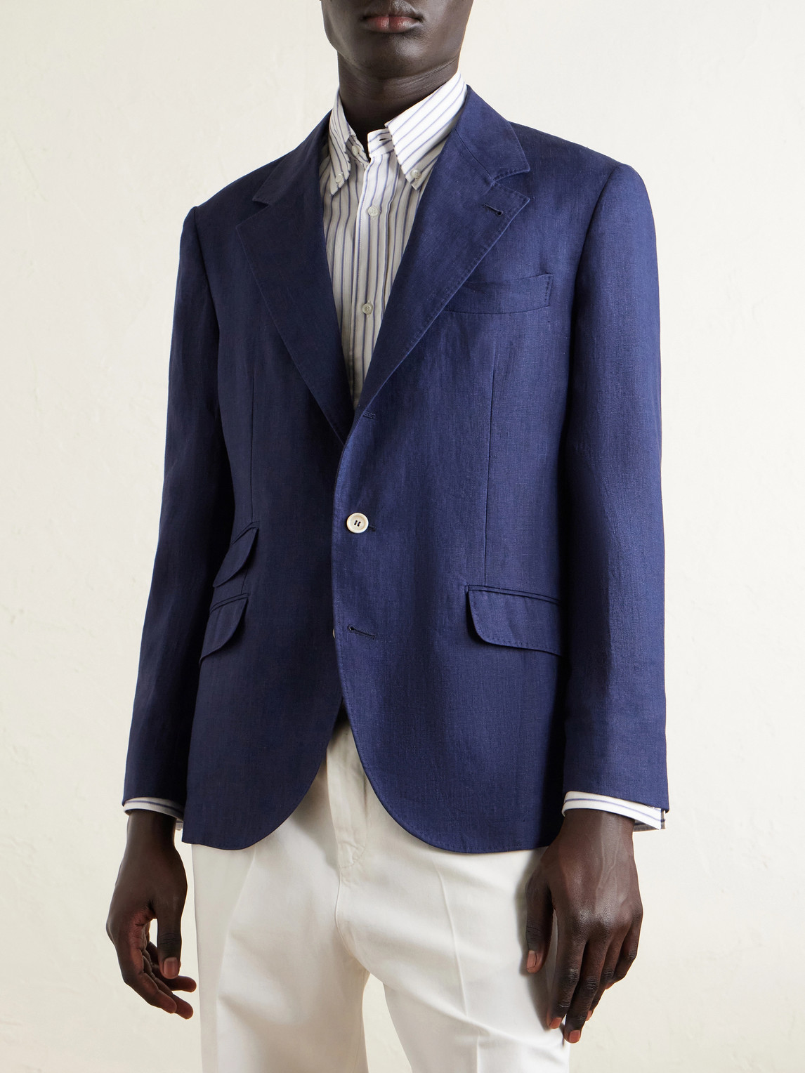  Brunello Cucinelli - Linen Suit Jacket - Men - Blue - It 46 