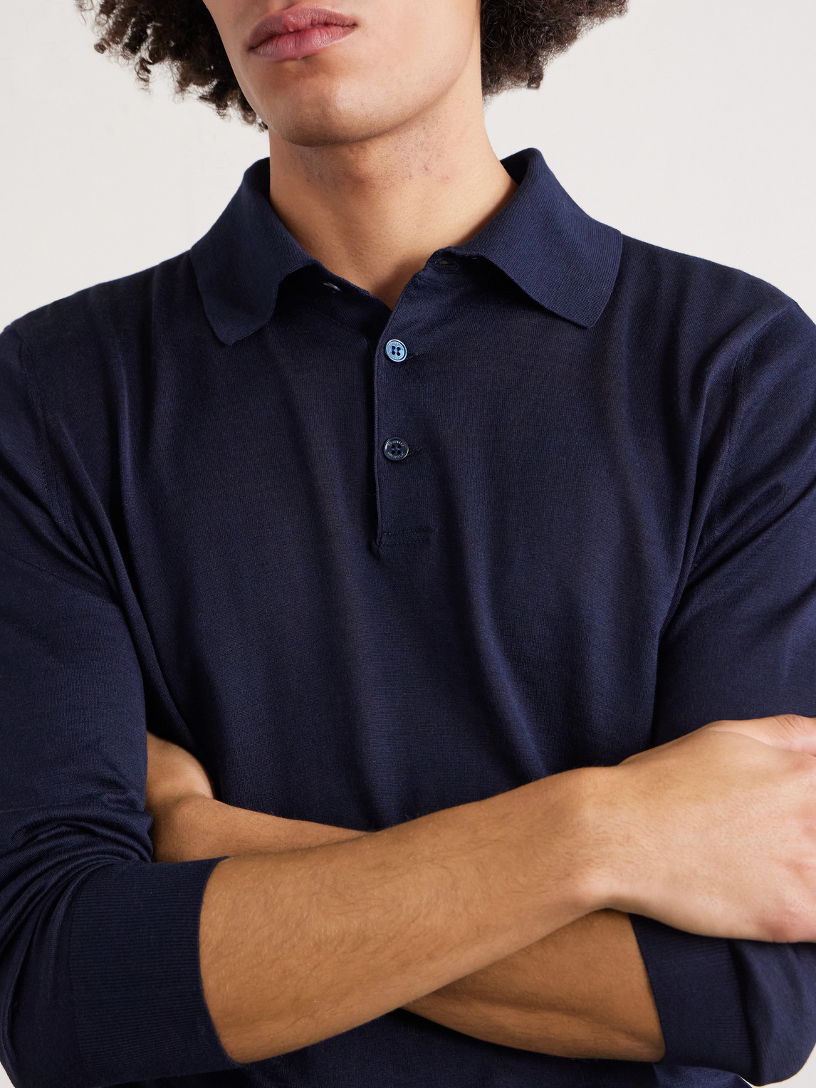 And Cotton-Blend Polo Shirt